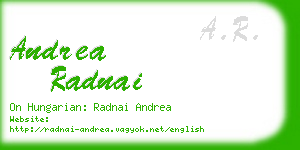 andrea radnai business card